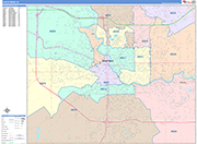 South Bend  Wall Map Color Cast Style